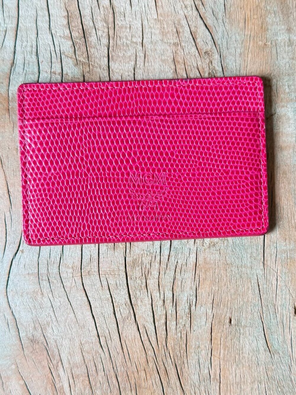 MCM vintage card holder - embossed logo